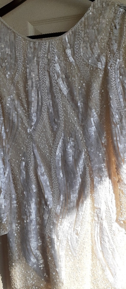 White sequenced short dress